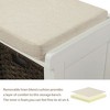 Kumasinova Rustic Storage Bench with 3 Removable Classic Rattan Basket, Linen Blend Ottoman with Storage & Removable Cushion, Entryway Bench - 4 of 4