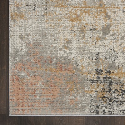 Abstract Textured Impressions 5' x 7' Easy-Care Synthetic Rug in Grey