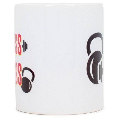 Elanze Designs Witness the Fitness Weights 11 Ounce White Ceramic Coffee Mug