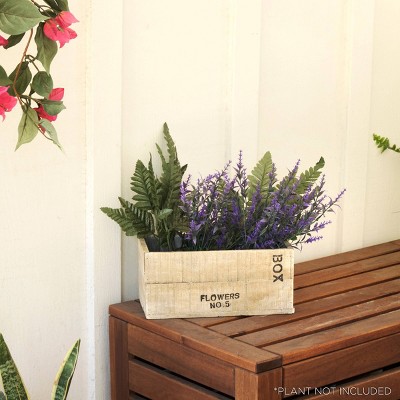 Rustic Beige Cement Rectangular Flower Box Planter, 11" x 5"
