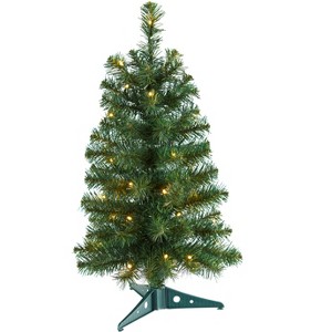 Nearly Natural 2-ft Green Artificial Christmas Tree with 35 LED Lights and 72 Bendable Branches - 1 of 4