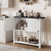 Farmhouse Entryway Table with 2-Door Cabinet, Wood Console Table with Storage, Coffee Bar Cabinet, Sofa Tables Buffet Sideboard - 3 of 4