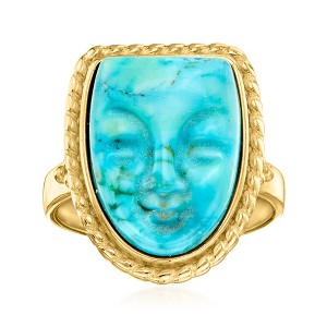 Ross-Simons Italian Tagliamonte Blue Magnesite Mask Ring in 18kt Gold Over Sterling - 1 of 4