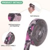 Unique Bargains Rhinestone Pink Leopard Flexible Durable Ribbon 0.5/1.1 Inch x 2 Yards 2 Rolls - image 2 of 4