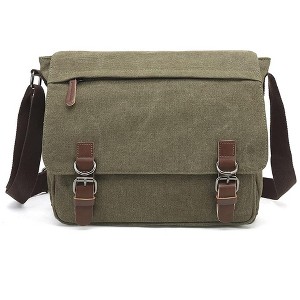 Generic Canvas Vintage Messenger Bag Shoulder bag Leather Cross body bag Large Travel Crossbody bags - 1 of 4