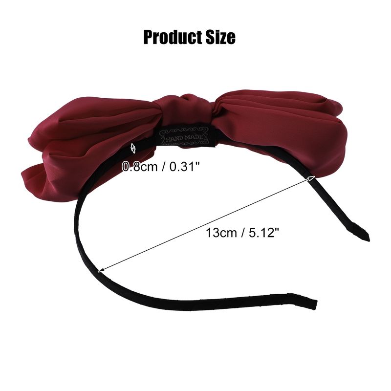Unique Bargains Women's Fashion Satin Bow Knot Headband 0.31 Inch Wide 1 Pc, 4 of 7