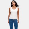 Knit & Lounge Women’s Ribbed Knit Tank Scallop Edge Sleeveless Pullover Stretch Fitted Casual Top - 2 of 4
