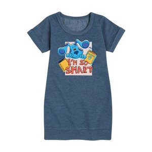 - Blue's Clues & You! - I'm So Smart Graphic Short Sleeve Fleece Dress - 1 of 3