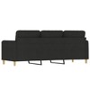 vidaXL 3-Seater Sofa in Black Fabric with Sturdy Metal Frame, Spacious and Comfortable Seating for Office, Living Room or Lounge Area - 4 of 4
