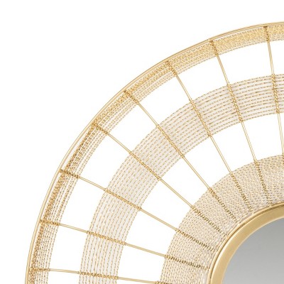 28" Gold Contemporary Iron Wire Frame Mirror