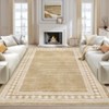 Modern Area Rug Washable Geometric Rug with Non-Slip Backing Contemporary Bordered Floor Cover Low Pile Indoor Mat for Living Room Bedroom Office - 2 of 4