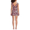Lands' End Women's Chlorine Resistant Square Neck Ruched Swim Dress One Piece Swimsuit - 2 of 4