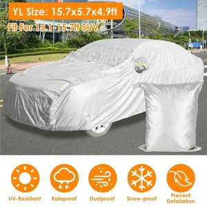 iMountek"Waterproof Full Coverage Car Cover with UV Protection, Reflective Strips & Installation Straps"Silver - 1 of 4