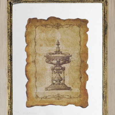 18"x22" Lucian Antiqued Gold & Black Sculpture Framed Art