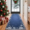 Washable Christmas Living Room Rugs, Home Decorative Snowflake Print Bedroom Rugs, Soft Non Slip Xmas Carpet for Kids Room - 3 of 4