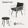 Grey 3 Piece PE Rattan Patio Furniture Set All Weather Outdoor Conversation Group Glass Table Cushions Included Deck Backyard Garden Seating - 4 of 4