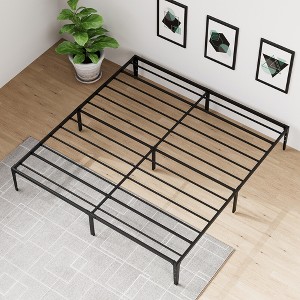 Universal Metal Bed Frame with Storage - Heavy Duty Platform for Twin/Full/Queen/King, No Box Spring - 1 of 4