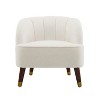 TIRAMISUBEST Upholstered Barrel Accent Chair With Wooden Legs - 3 of 4