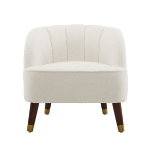 Christopher Knight Home Vieiras Contemporary Barrel Club Chair with Wooden Legs, 28" x 28" - 1 of 4