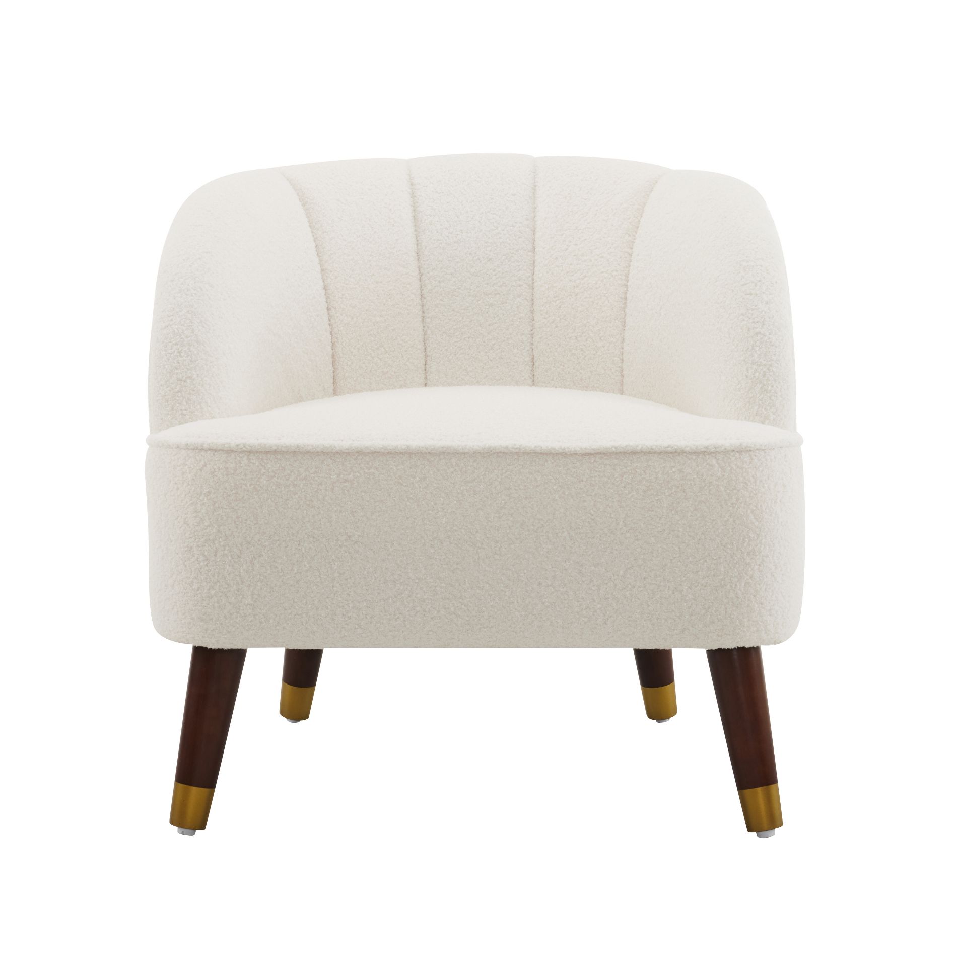 Christopher Knight Home Vieiras Contemporaryt Barrel Club Chair with Wooden Legs, 28" x 28", White