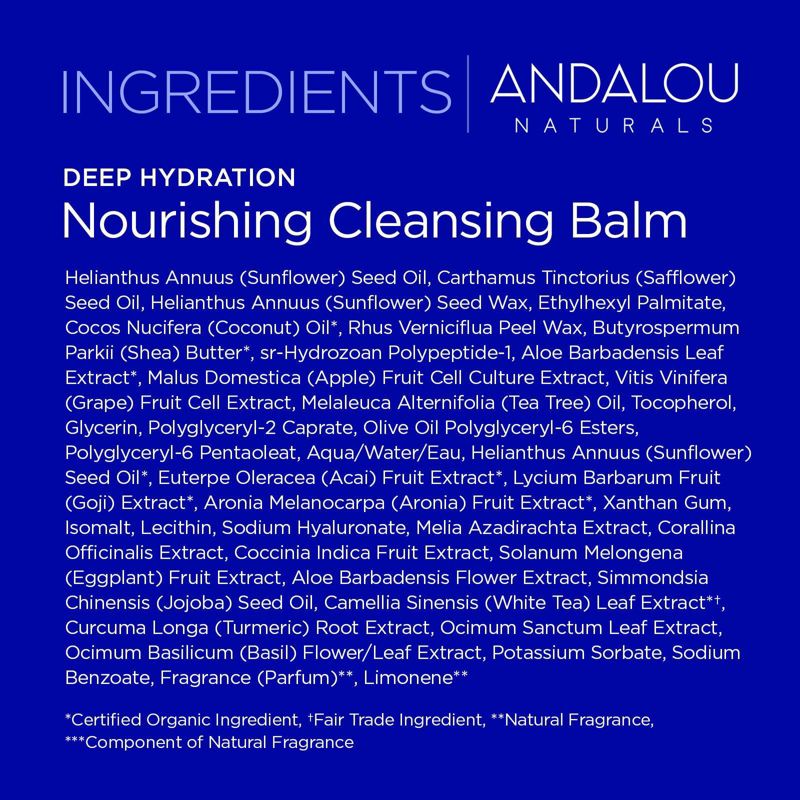 Andalou Naturals Deep Hydration Nourishing Cleansing Face Balm - 3oz, 6 of 7