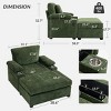 Modern Chenille Accent Chair with Ottoman and Storage Armrest, Oversized Comfy Lounge Chair for Living Room, Apartment, or Bedroom–The Pop Home - 4 of 4