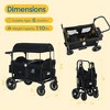 Kinder King 2-Seat Wagon Stroller, All-Terrain Foldable Stroller Wagon for Toddlers with Canopy, Snack Tray & Push/Pull Bar - 3 of 4