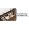 DOMETOUR Queen Metal Bed Frame w/ Storage Drawers, LED Light, Velvet Headboard, Outlet & USB, Heavy Duty, Brown Wood, No Box Spring Needed - 2 of 4