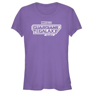 Juniors Womens Guardians of the Galaxy Vol. 3 Black and White Movie Logo T-Shirt - 1 of 4