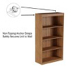 Hastings Home 4-Tier Open Front Bookshelf, Brown - 3 of 4