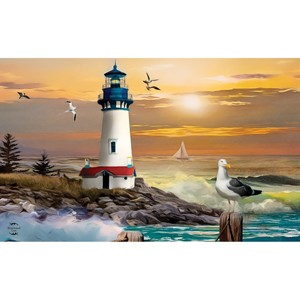 Briarwood Lane Doormat 30x18 Indoor Outdoor Sunset Lighthouse Summer For Summer Doormat - 1 of 4