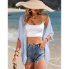 Clearlove Womens 2025 Short Sleeve Crochet Summer Cardigan Cropped Sweater Lightweight Shrug Cardigan - 2 of 4