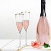 Berkware Luxurious Long Twisted Stem Champagne Flutes with 14k Gold Rim - 10.6oz - image 2 of 4