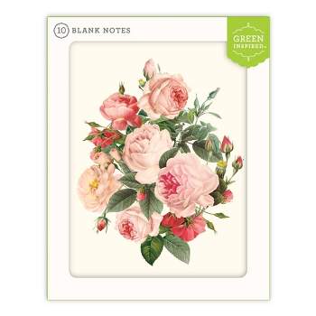 10ct Blank Note Cards Rose Bush