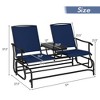 Costway 2 Person Outdoor Patio Double Glider Chair Loveseat Rocking Turquoise/Gray/Brown/Black/Navy/Wine - 3 of 4