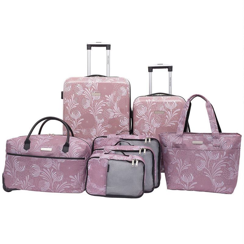 Travelers Club Bella Caronia Deluxe 7pc Hardside Checked Spinner Luggage Set, 1 of 28