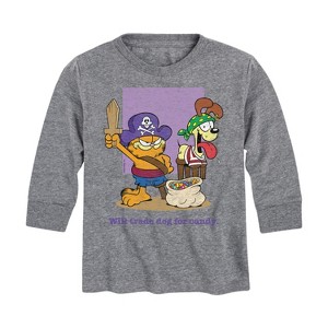 Boys' - Garfield - Will Trade Dog For Candy Long Sleeve Graphic T-Shirt - 1 of 4