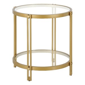 21.25 Inches Brass Metal/Glass Side Table - Henn&Hart - 1 of 4