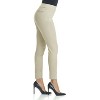 Rekucci Women's Pull-On Slim Ankle Pants with Faux Snaps – Stretch Comfort Waistband & Chic Office Style - Stone, 2 - 2 of 4