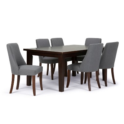 7pc Haley Solid Hardwood Dining Set Slate Gray - WyndenHall
