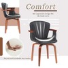 Set of 2 360° Swivel Dining Chair PU Leather Upholstered Accent Chairs Mid-Century Modern Dinner Chair, White/Black - Modernluxe - 2 of 4