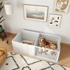 SKYONE Pinewood Dog Whelping Box with Removable Doors, 2-Room Puppy Playpen for Indoors, - 3 of 4