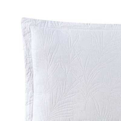 White Embroidered Cotton Standard Shams, 2-Pack