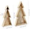 AuldHome Design Wooden Christmas Tree Trays, 2pc Set, Rustic Farmhouse Holiday Christmas Serving Decorative Platters - 3 of 4