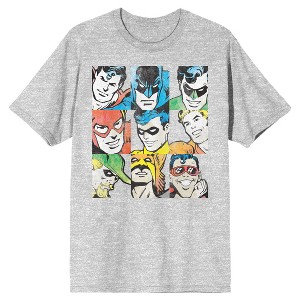 Justice League Superhero Collage Art Men's Athletic Heather T-shirt - 1 of 1