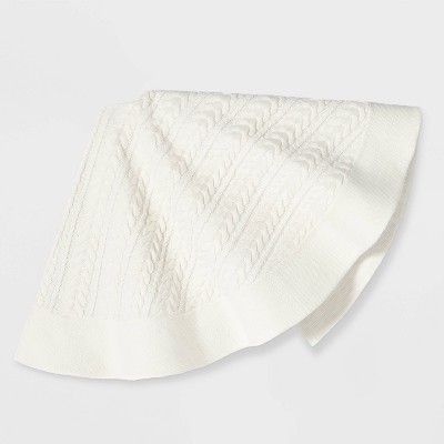 Cable Knit Tree Skirt Ivory - Wondershop™