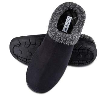 Haggar Men's Open Back Memory Foam Padded Clog Slippers with Indoor/Outdoor Sole