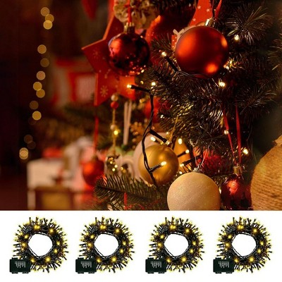 Swtroom 16.4ft White Christmas Tree String Lights 4 Pack  Christmas Fairy Lights with 8 Modes Battery Operated Indoor Outdoor Waterproof Lights