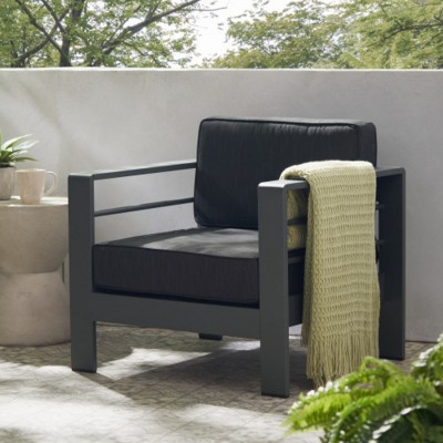 Modern Aluminum Frame Outdoor Accent Chairs with Cushions, Weather-Resistant Lounge Chairs for Patio, Balcony, or Garden – The Pop Home