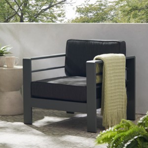 Modern Aluminum Frame Outdoor Accent Chairs with Cushions, Weather-Resistant Lounge Chairs for Patio, Balcony, or Garden – The Pop Home - 1 of 4